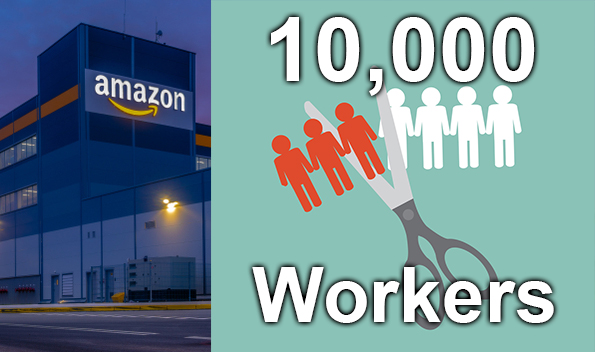 Amazon has announced that they will be laying off 10,000 workers over the course of this year. In his memo to the company's board of directors, Amazon founder Jeff Bezos warned businesses to reduce risk in their areas of operation and warned against putti